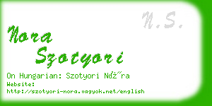 nora szotyori business card